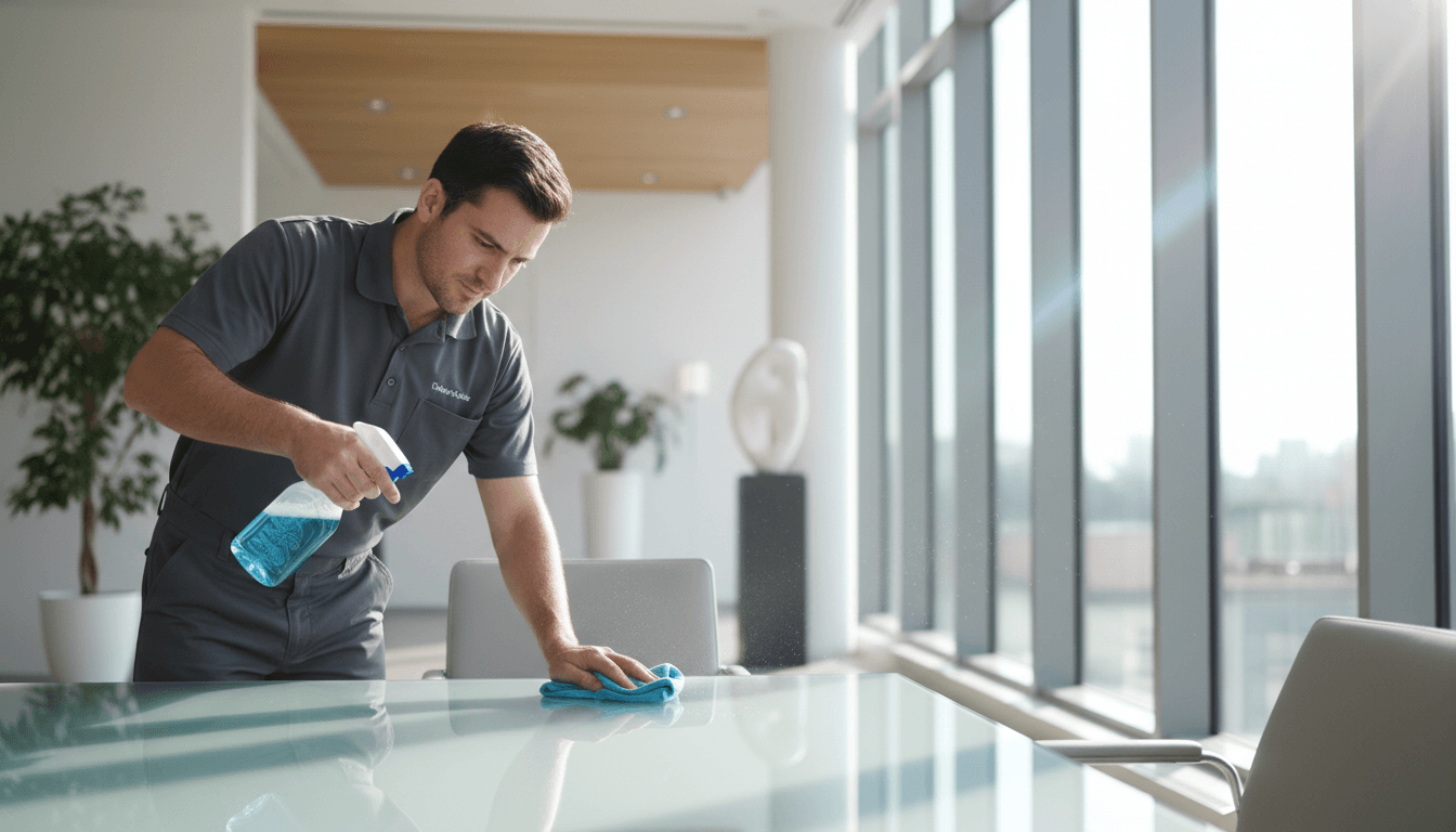 Commercial cleaning in a London office